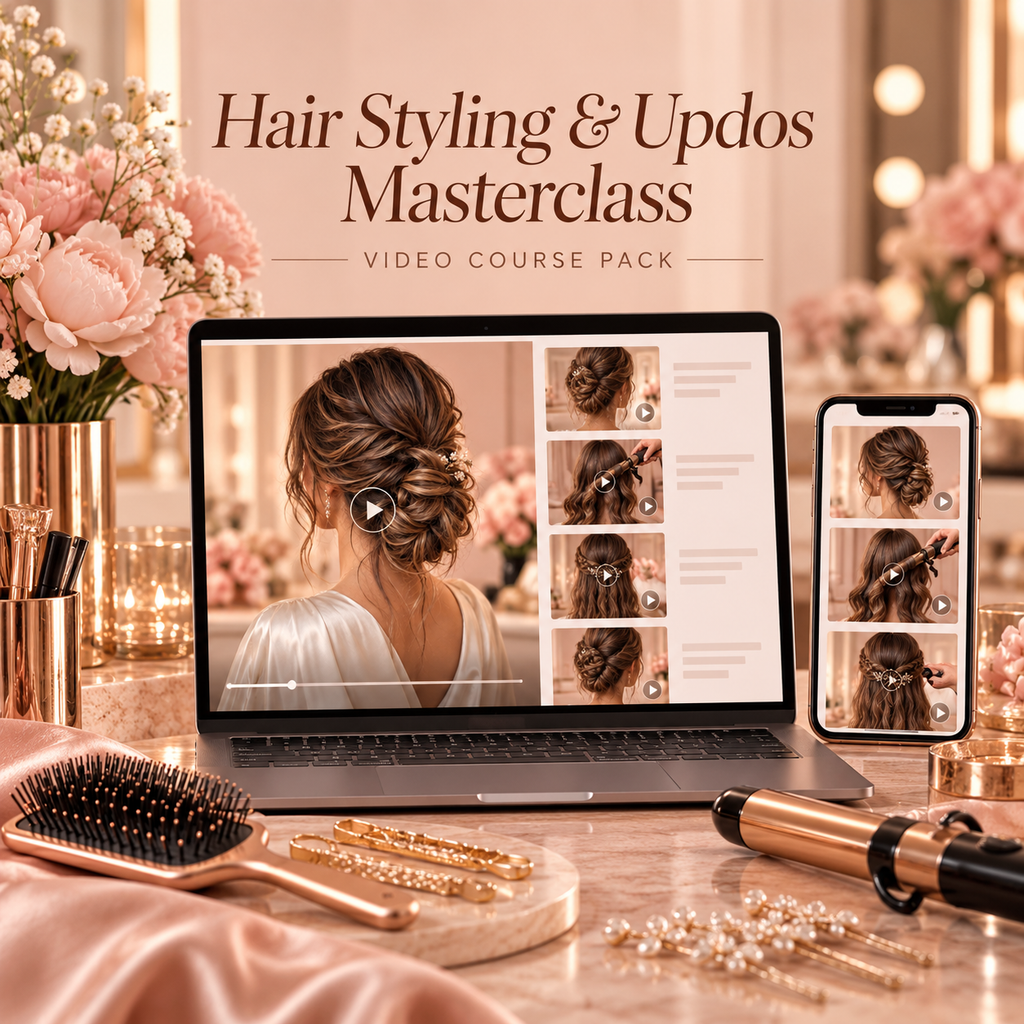 Hair Styling: Waves, Braids & Updos — recorded video course cover